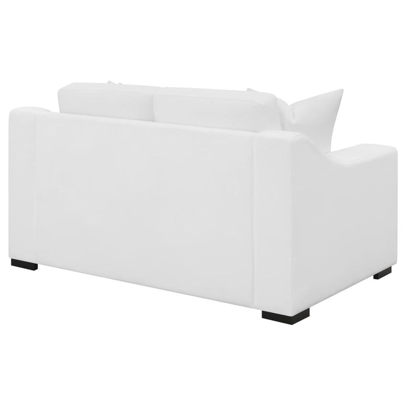 Ashlyn Upholstered Sloped Arm Loveseat White-zoom-