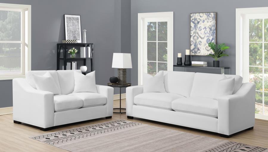 Ashlyn Upholstered Sloped Arm Loveseat White-12