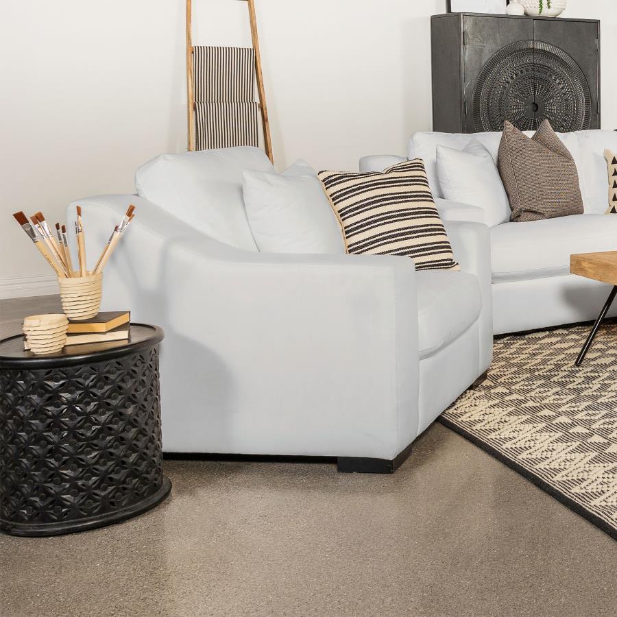 Ashlyn Upholstered Sloped Arm Accent Chair White-zoom-2