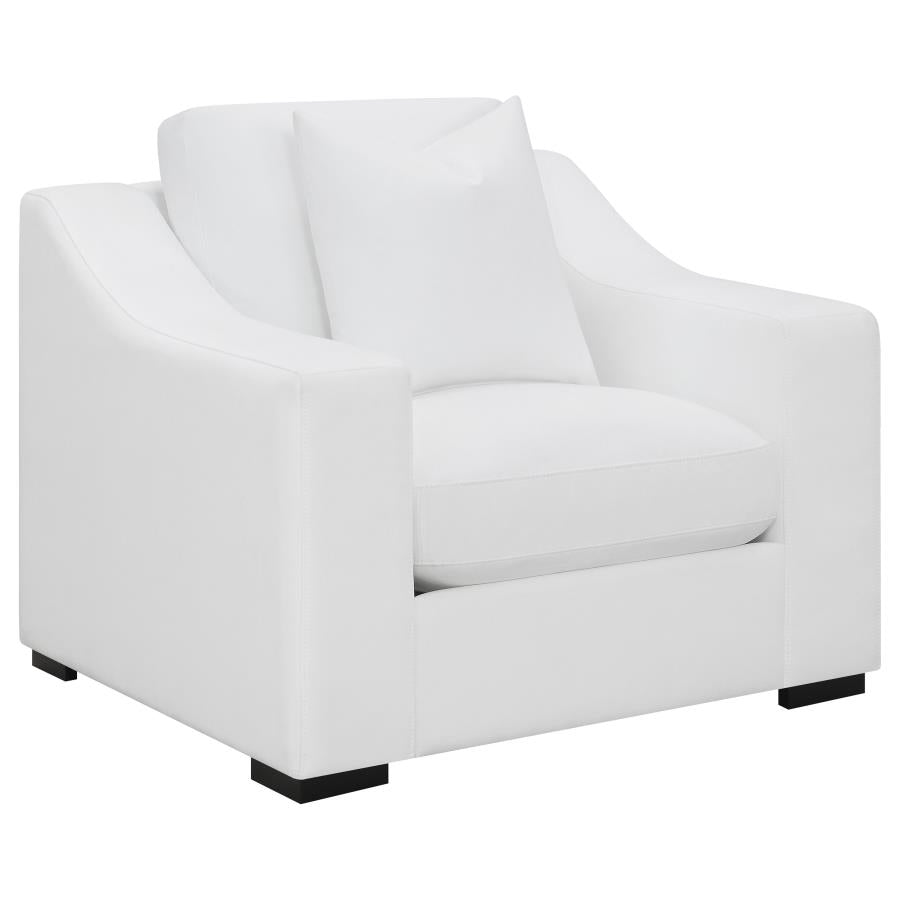 Ashlyn Upholstered Sloped Arm Accent Chair White-1