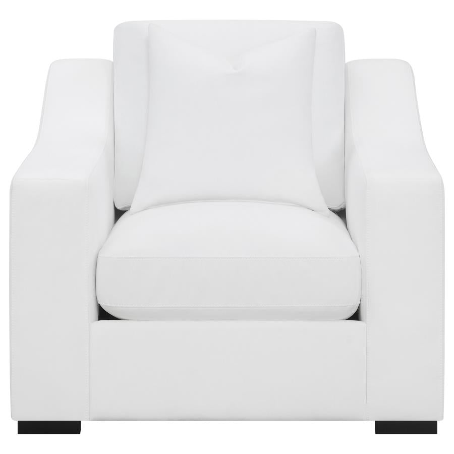 Ashlyn Upholstered Sloped Arm Accent Chair White-3