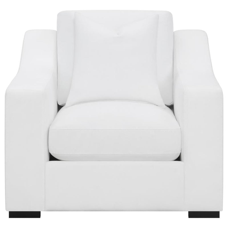 Ashlyn Upholstered Sloped Arm Accent Chair White-zoom-