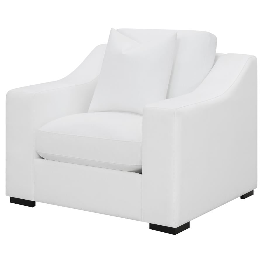 Ashlyn Upholstered Sloped Arm Accent Chair White-4
