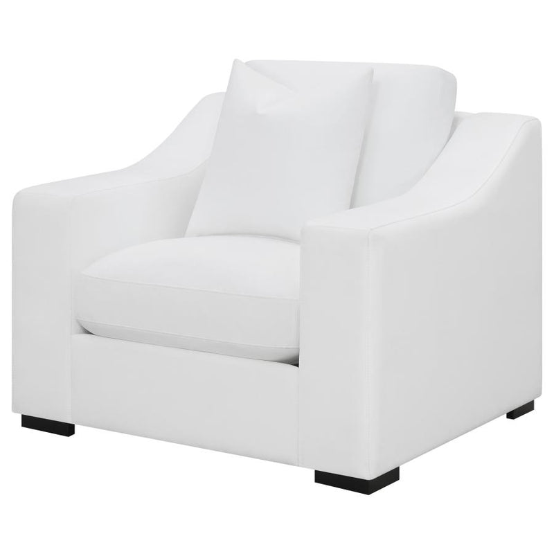 Ashlyn Upholstered Sloped Arm Accent Chair White-zoom-