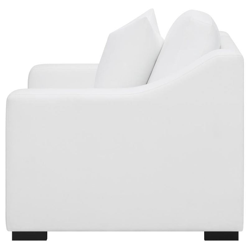 Ashlyn Upholstered Sloped Arm Accent Chair White-zoom-