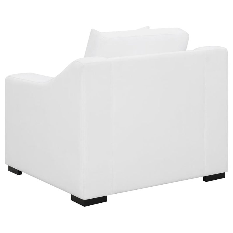 Ashlyn Upholstered Sloped Arm Accent Chair White-zoom-