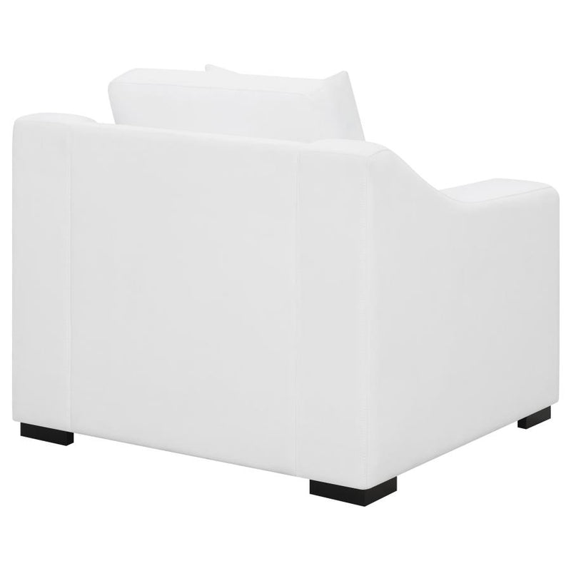 Ashlyn Upholstered Sloped Arm Accent Chair White-zoom-
