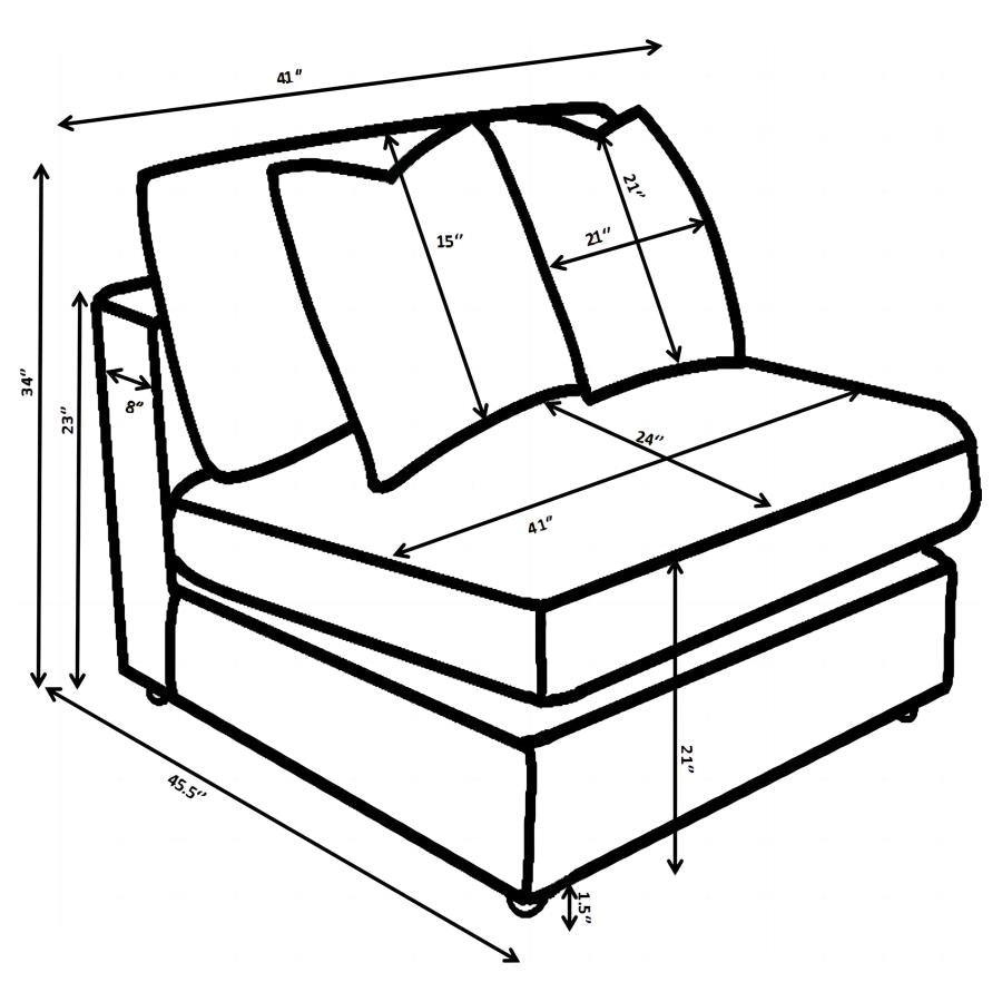 Blaine Upholstered Armless Chair Sand-10
