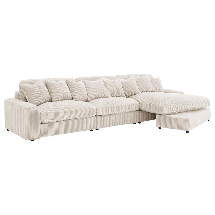 Blaine Upholstered Reversible Chaise Sectional Sofa Sand-3