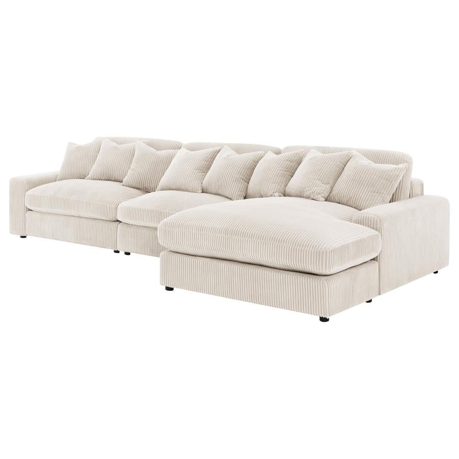 Blaine Upholstered Reversible Chaise Sectional Sofa Sand-6