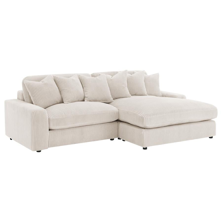 Blaine Upholstered Reversible Chaise Sectional Sofa Sand-1