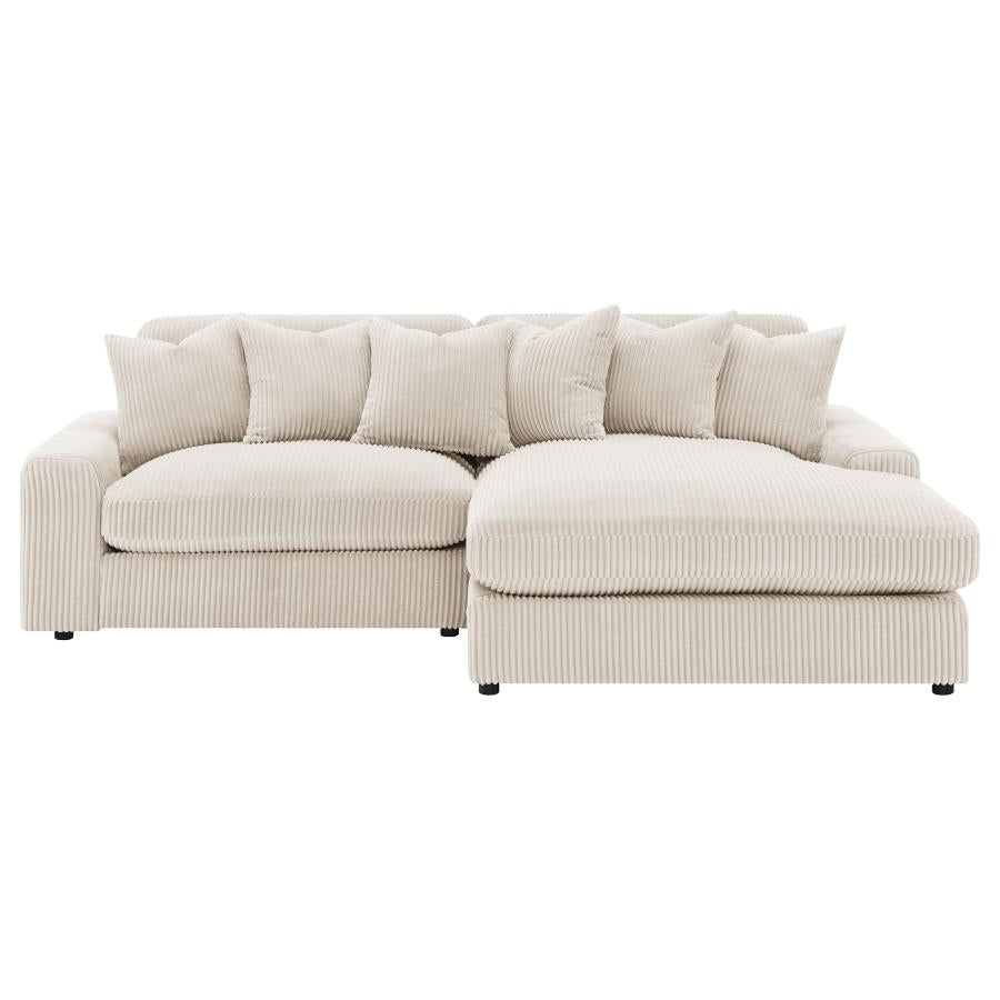 Blaine Upholstered Reversible Chaise Sectional Sofa Sand-4