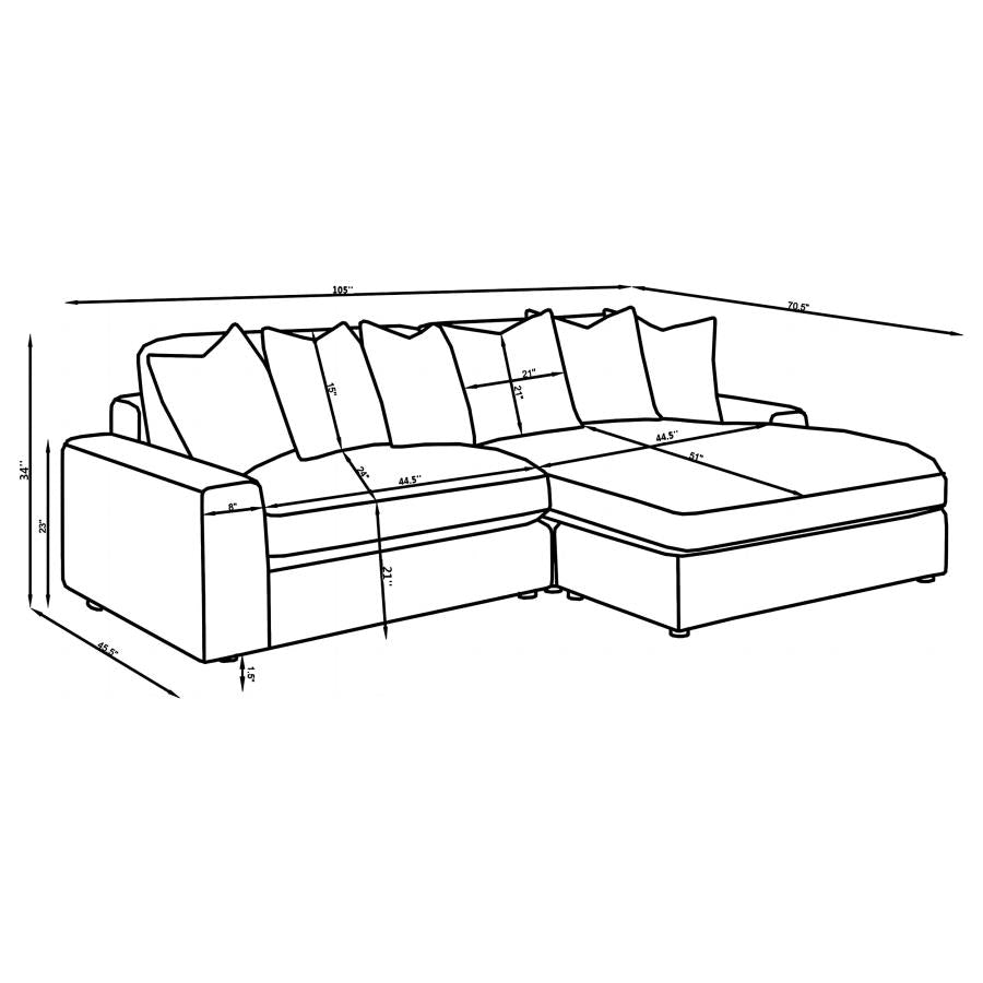 Blaine Upholstered Reversible Chaise Sectional Sofa Sand-zoom-20