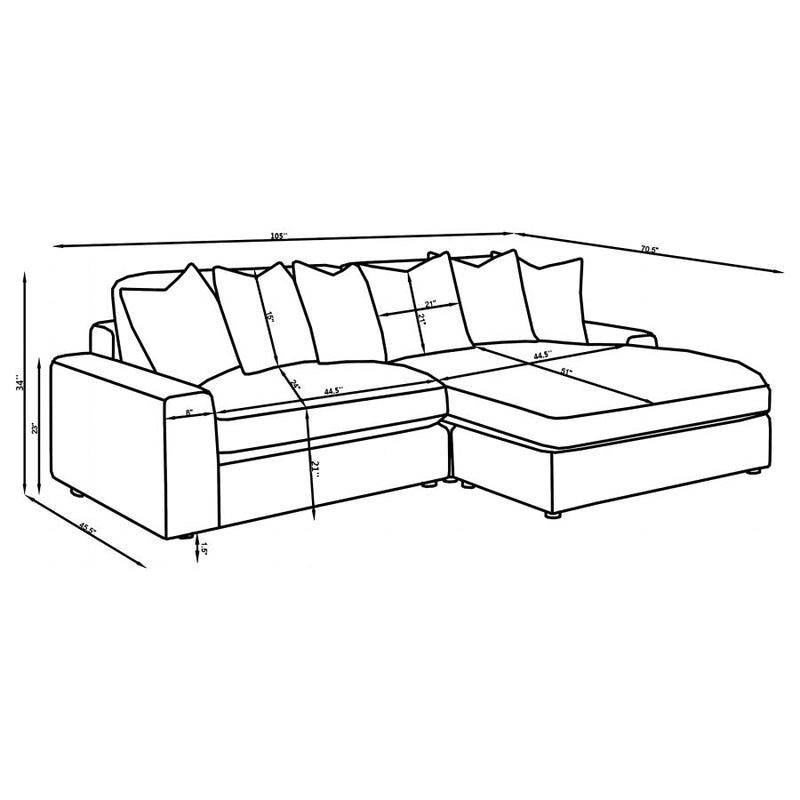 Blaine Upholstered Reversible Chaise Sectional Sofa Sand-zoom-