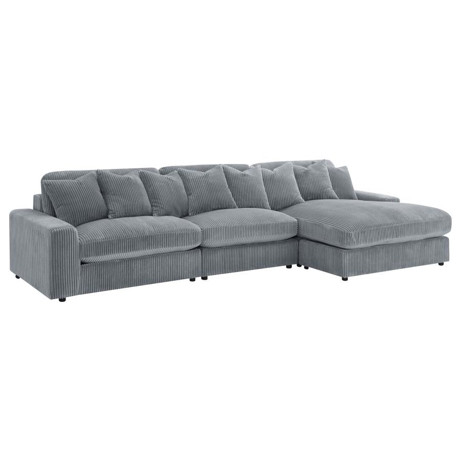 Blaine Upholstered Reversible Chaise Sectional Sofa Fog-zoom-2