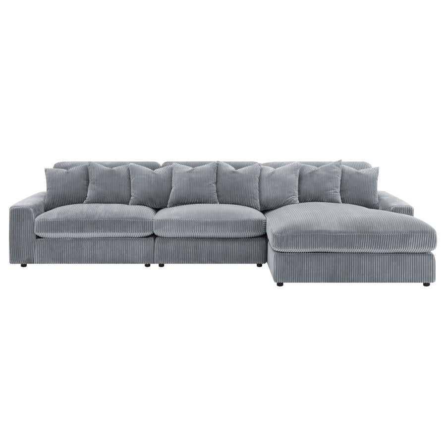 Blaine Upholstered Reversible Chaise Sectional Sofa Fog-4