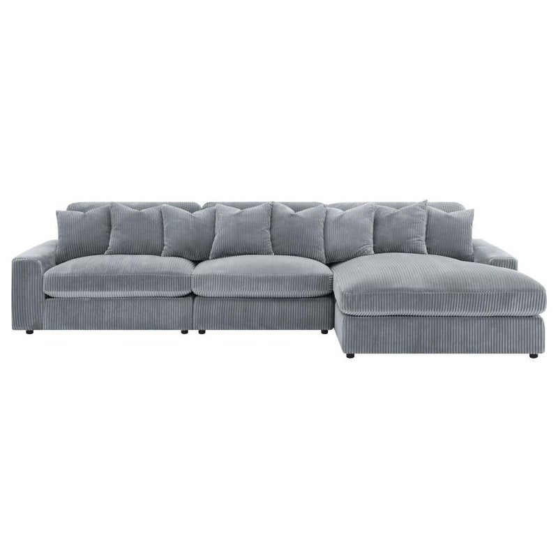 Blaine Upholstered Reversible Chaise Sectional Sofa Fog-zoom-