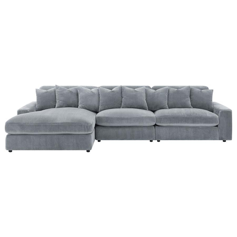 Blaine Upholstered Reversible Chaise Sectional Sofa Fog-zoom-