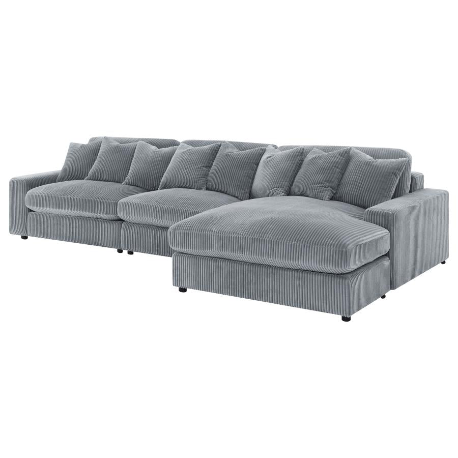 Blaine Upholstered Reversible Chaise Sectional Sofa Fog-6