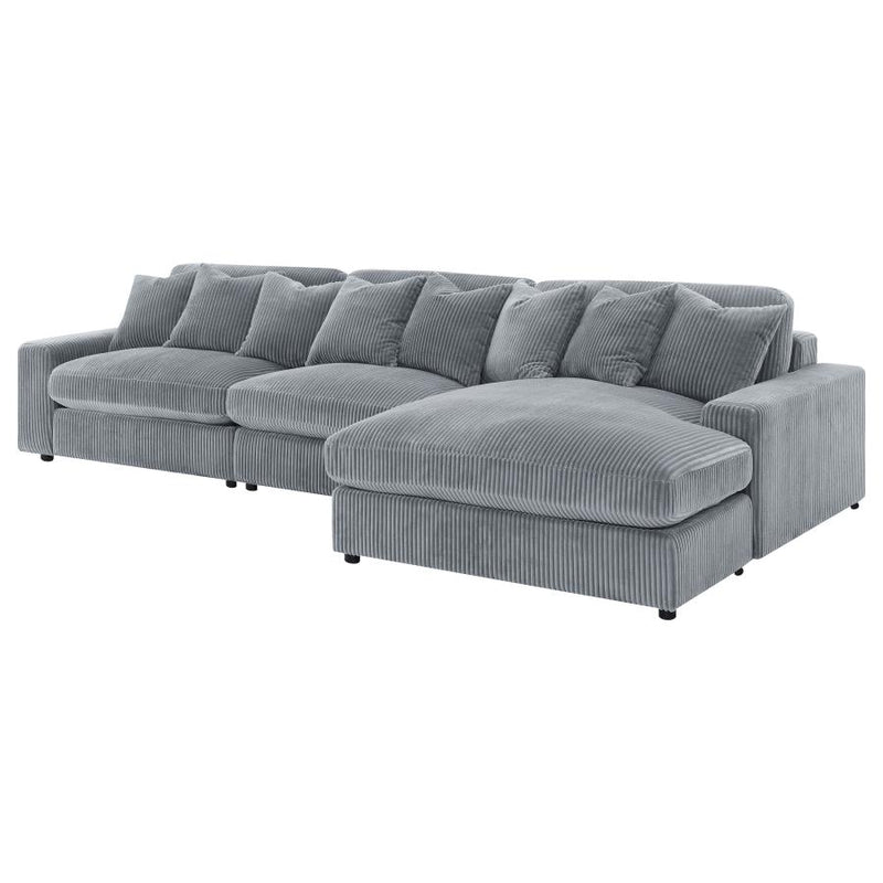 Blaine Upholstered Reversible Chaise Sectional Sofa Fog-zoom-