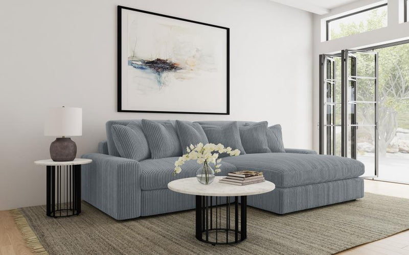 Blaine Upholstered Reversible Chaise Sectional Sofa Fog-zoom-