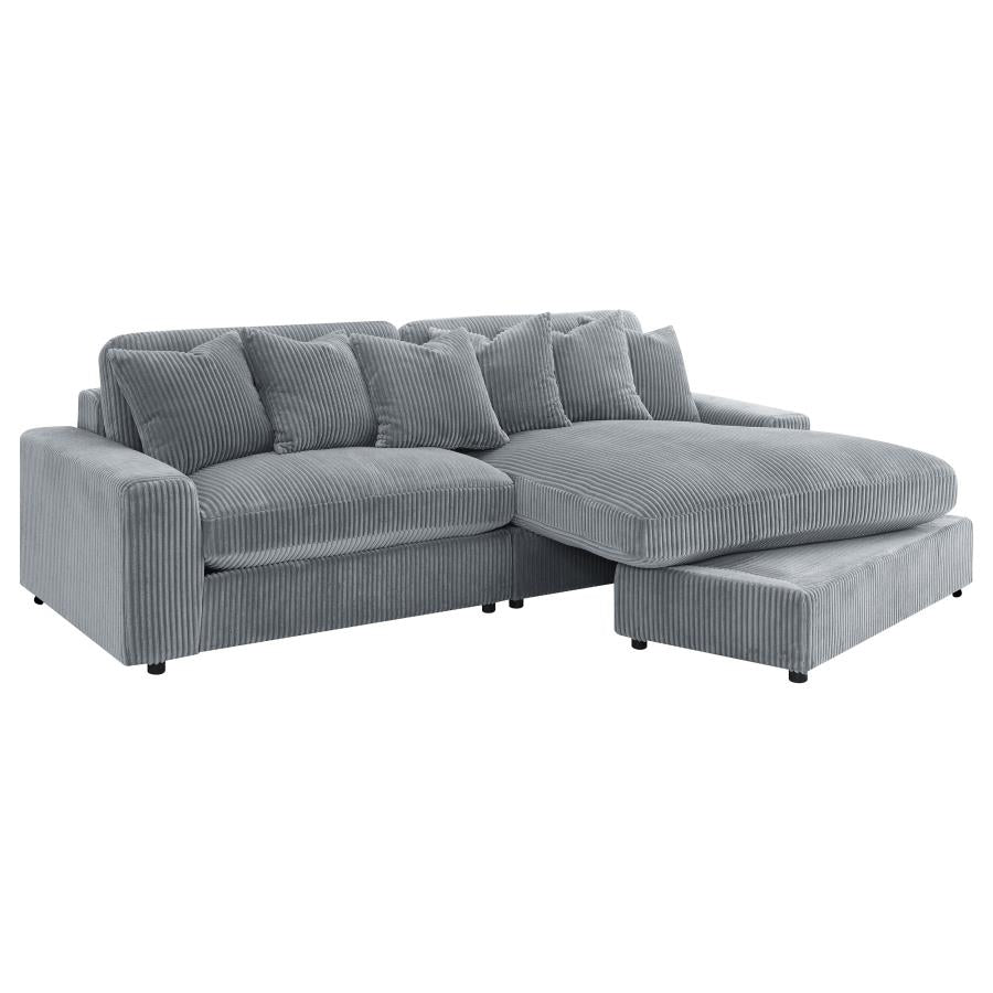 Blaine Upholstered Reversible Chaise Sectional Sofa Fog-zoom-3