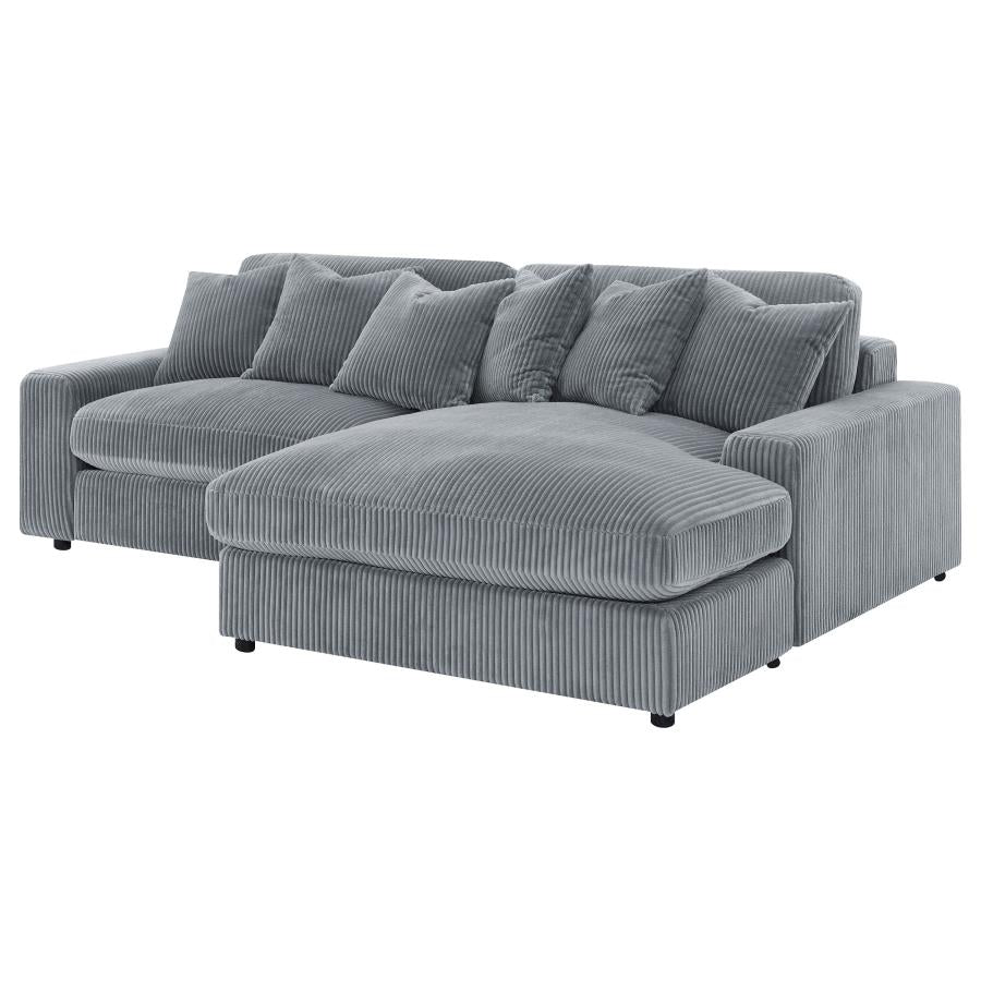 Blaine Upholstered Reversible Chaise Sectional Sofa Fog-5