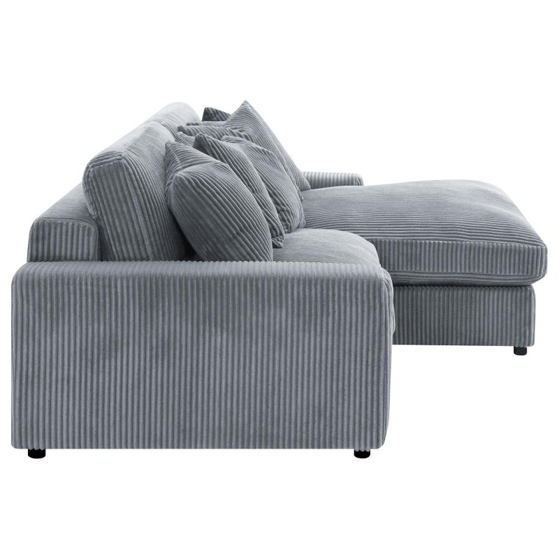 Blaine Upholstered Reversible Chaise Sectional Sofa Fog-zoom-