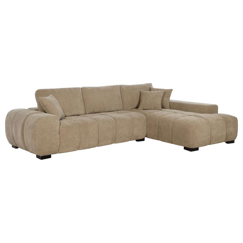 Octavia Upholstered Sectional Chaise Sofa Camel-zoom-