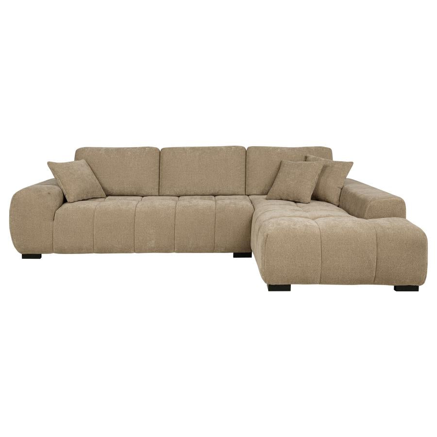 Octavia Upholstered Sectional Chaise Sofa Camel-zoom-3