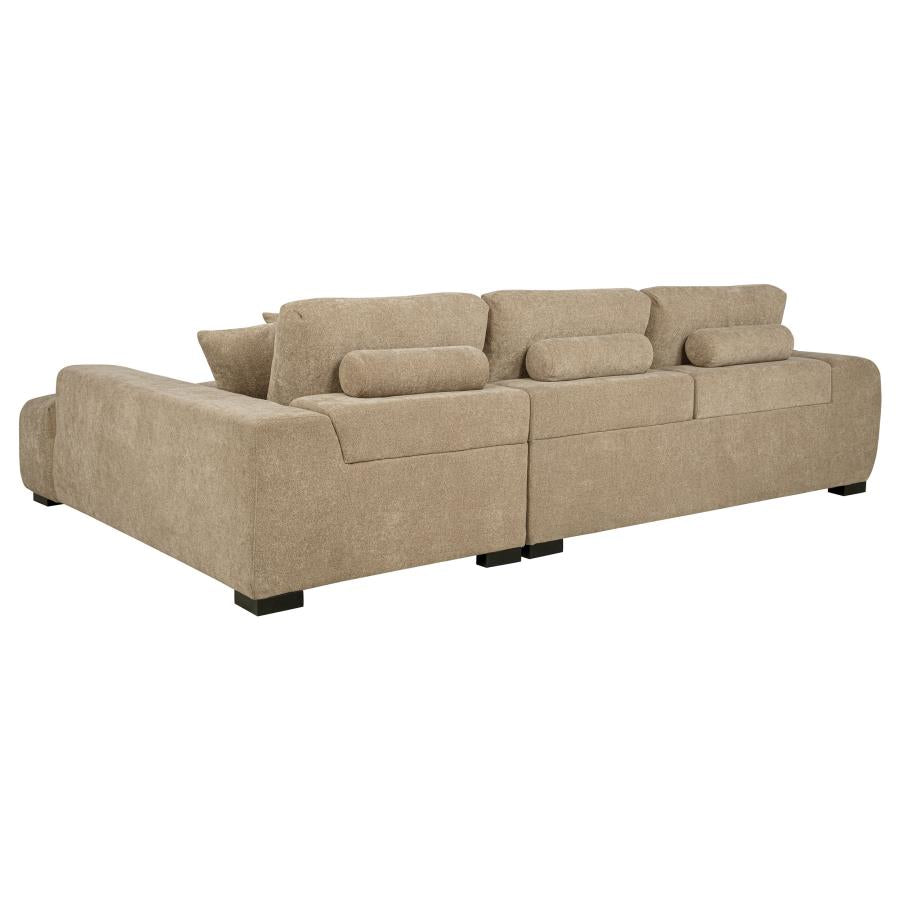 Octavia Upholstered Sectional Chaise Sofa Camel-zoom-4