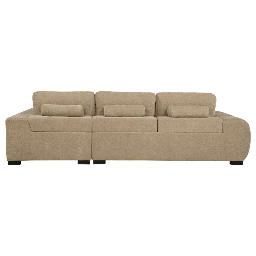 Octavia Upholstered Sectional Chaise Sofa Camel-zoom-5