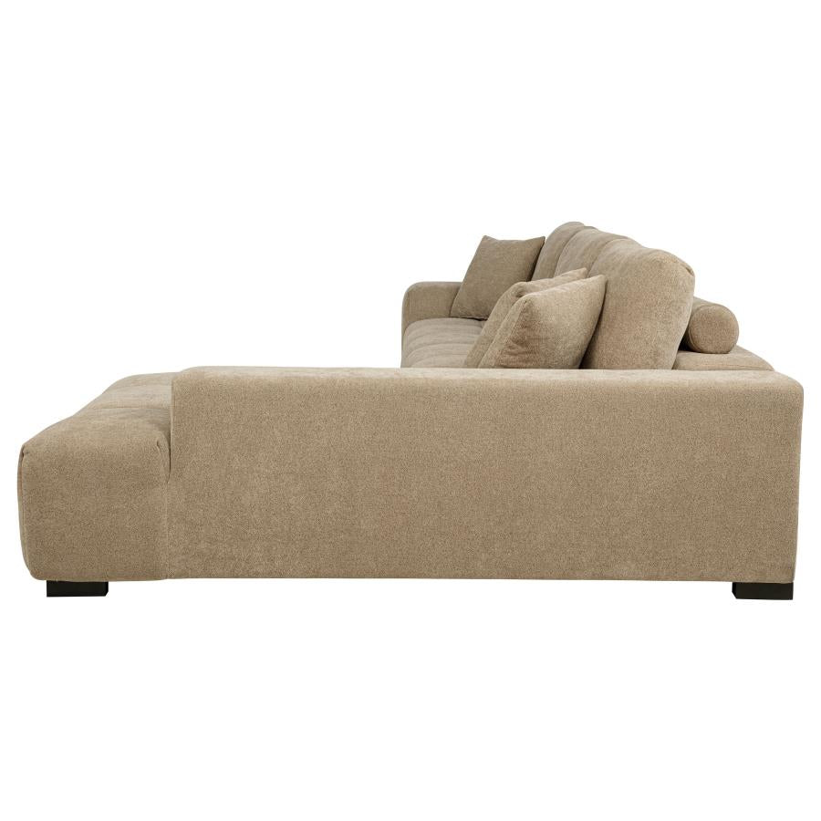 Octavia Upholstered Sectional Chaise Sofa Camel-6