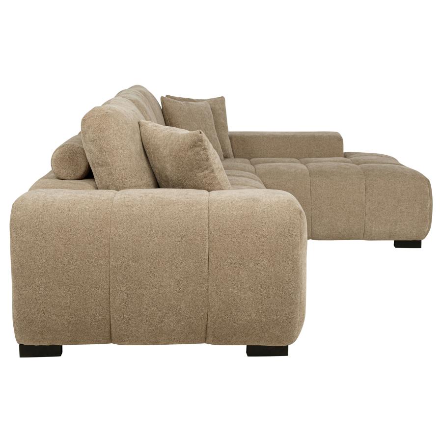 Octavia Upholstered Sectional Chaise Sofa Camel-7