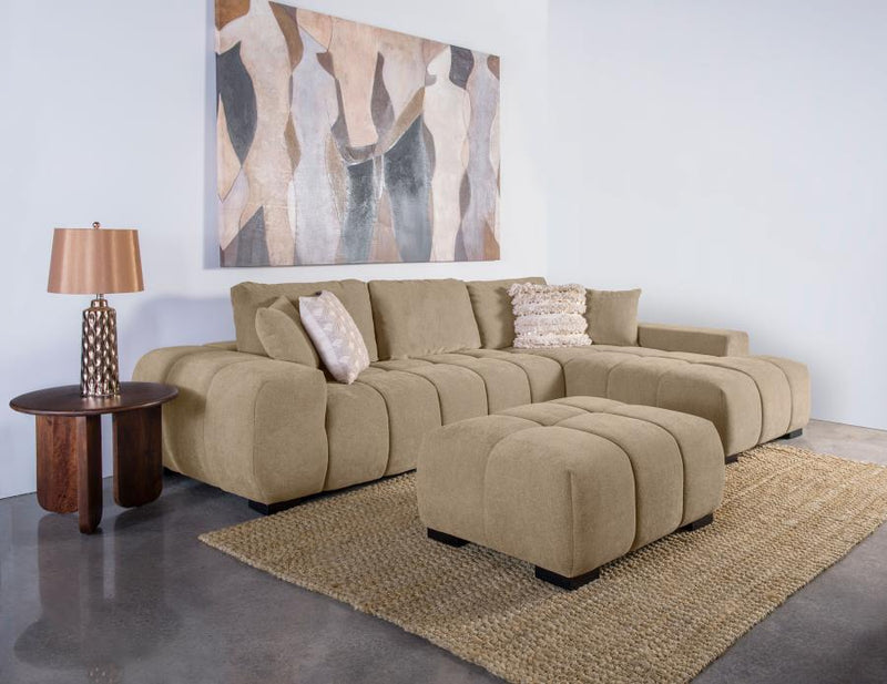 Octavia Upholstered Sectional Chaise Sofa Camel-zoom-