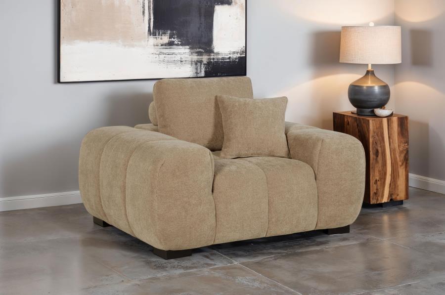 Octavia Upholstered Track Arm Accent Chair Camel-zoom-2
