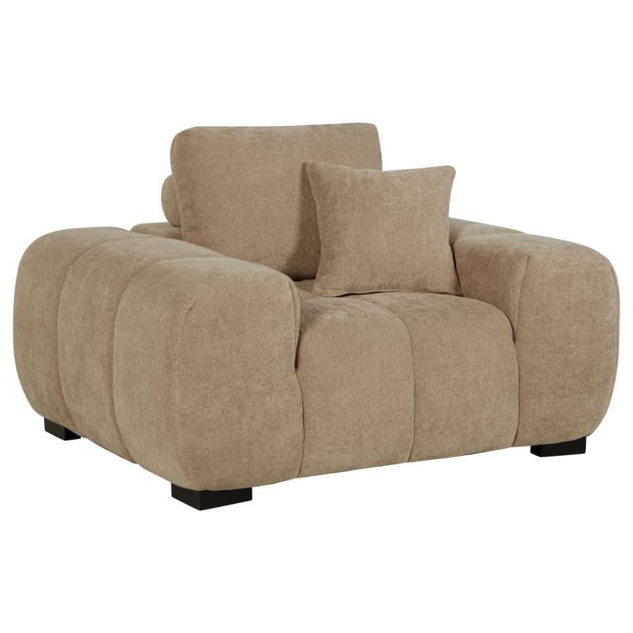 Octavia Upholstered Track Arm Accent Chair Camel-zoom-1