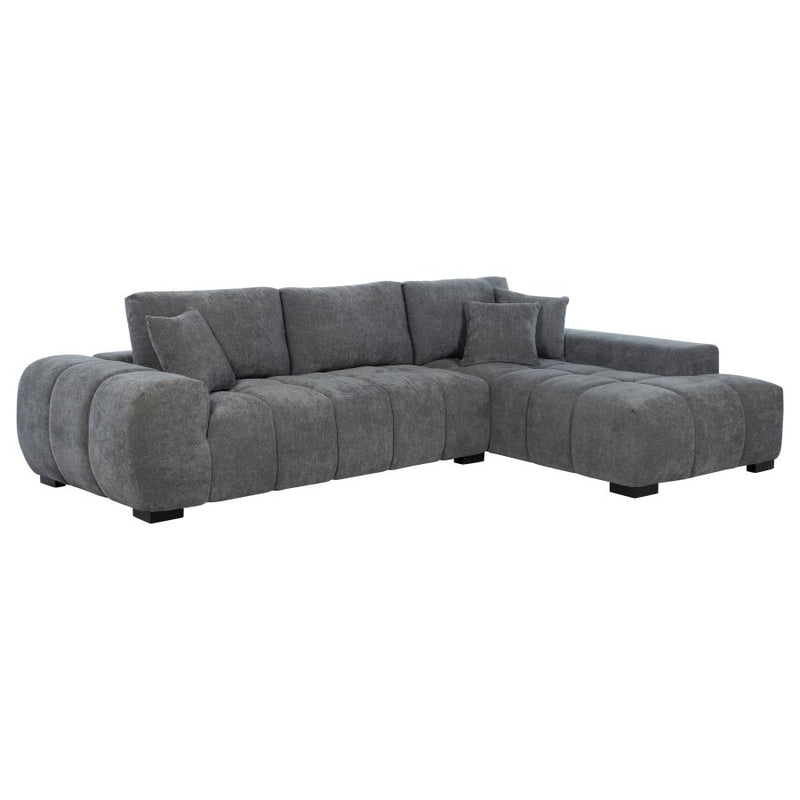 Octavia Upholstered Sectional Chaise Sofa Charcoal Grey-zoom-