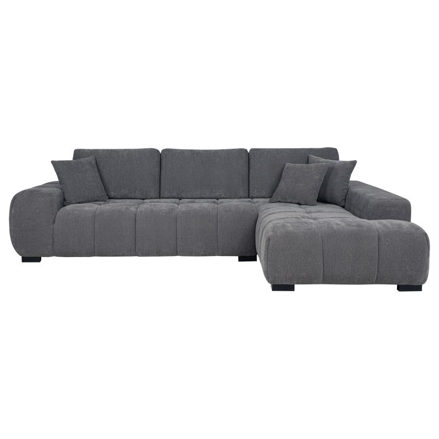 Octavia Upholstered Sectional Chaise Sofa Charcoal Grey-zoom-3