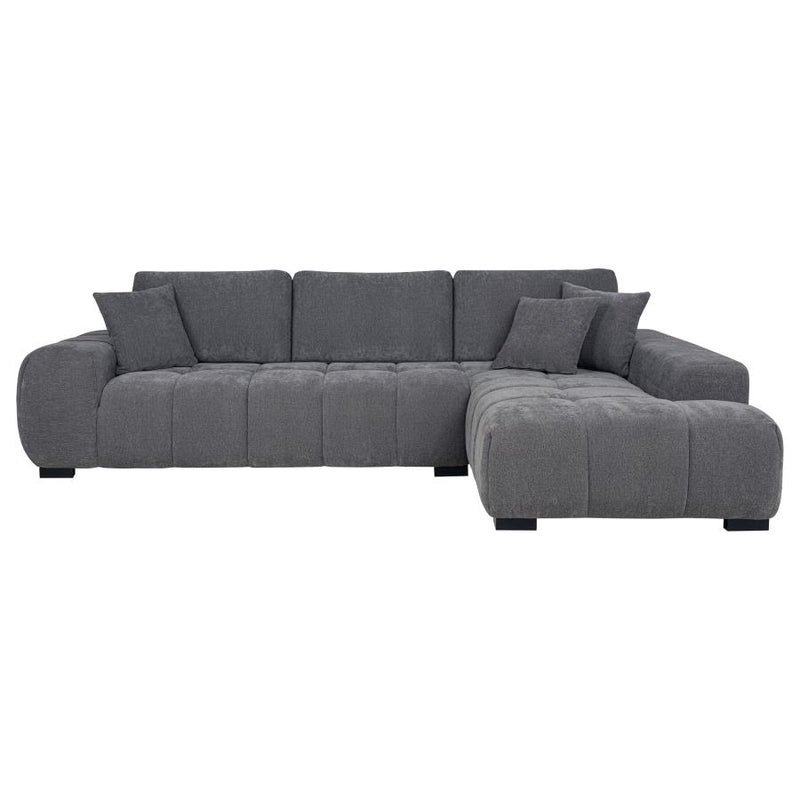 Octavia Upholstered Sectional Chaise Sofa Charcoal Grey-zoom-