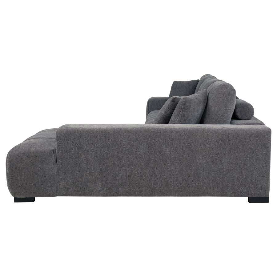 Octavia Upholstered Sectional Chaise Sofa Charcoal Grey-4