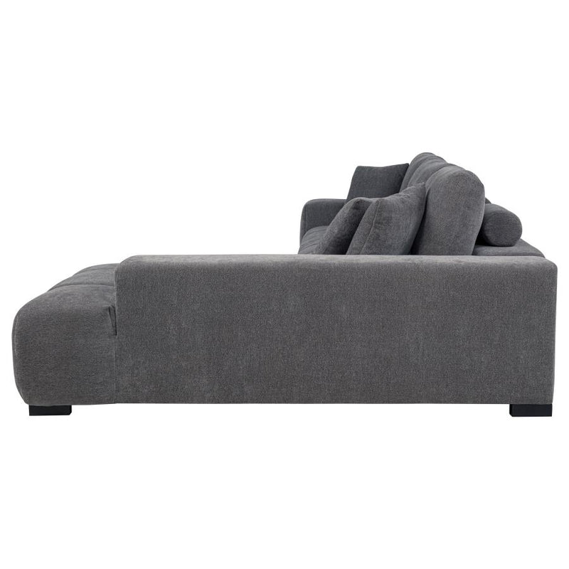 Octavia Upholstered Sectional Chaise Sofa Charcoal Grey-zoom-