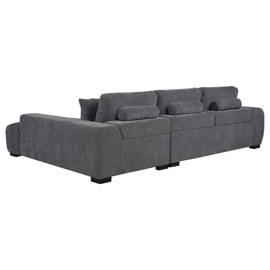 Octavia Upholstered Sectional Chaise Sofa Charcoal Grey-zoom-5