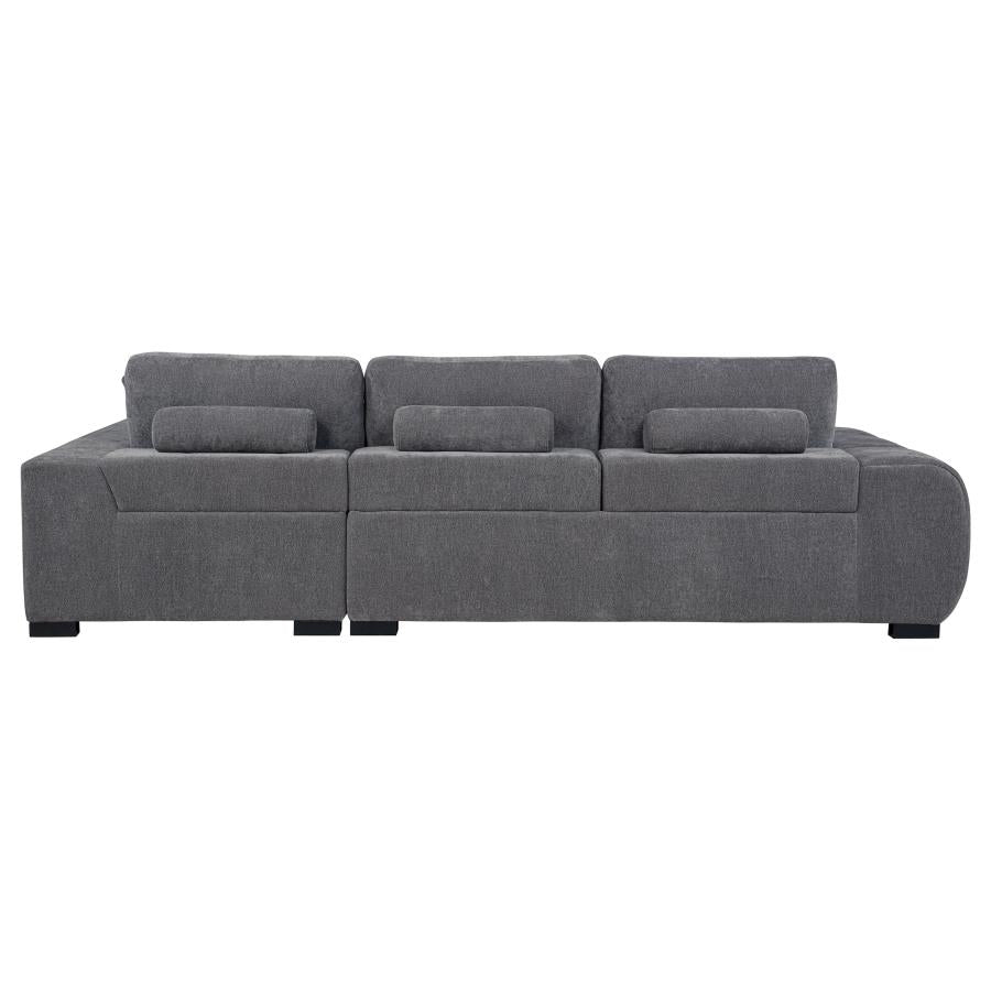 Octavia Upholstered Sectional Chaise Sofa Charcoal Grey-6