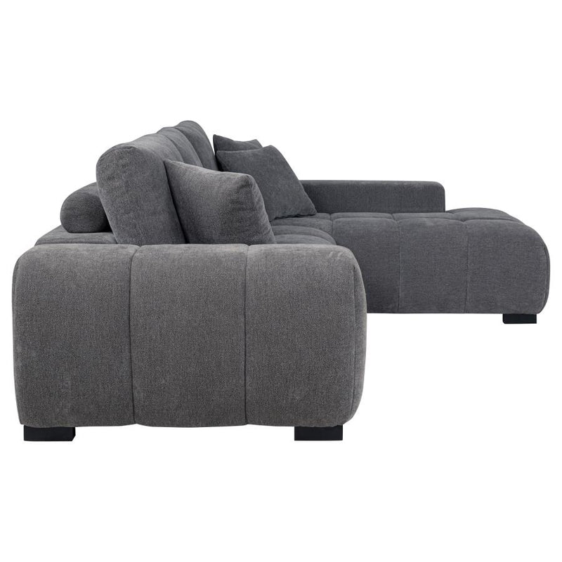 Octavia Upholstered Sectional Chaise Sofa Charcoal Grey-zoom-