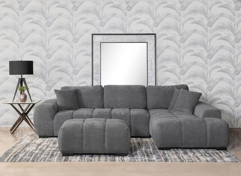 Octavia Upholstered Sectional Chaise Sofa Charcoal Grey-zoom-