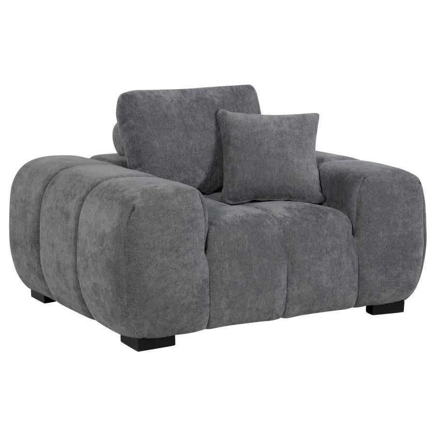 Octavia Upholstered Track Arm Accent Chair Charcoal Grey-zoom-1