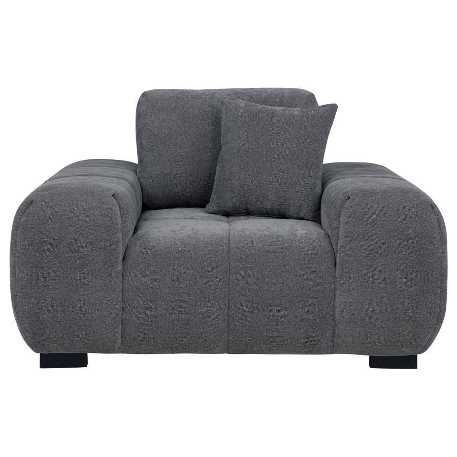 Octavia Upholstered Track Arm Accent Chair Charcoal Grey-3