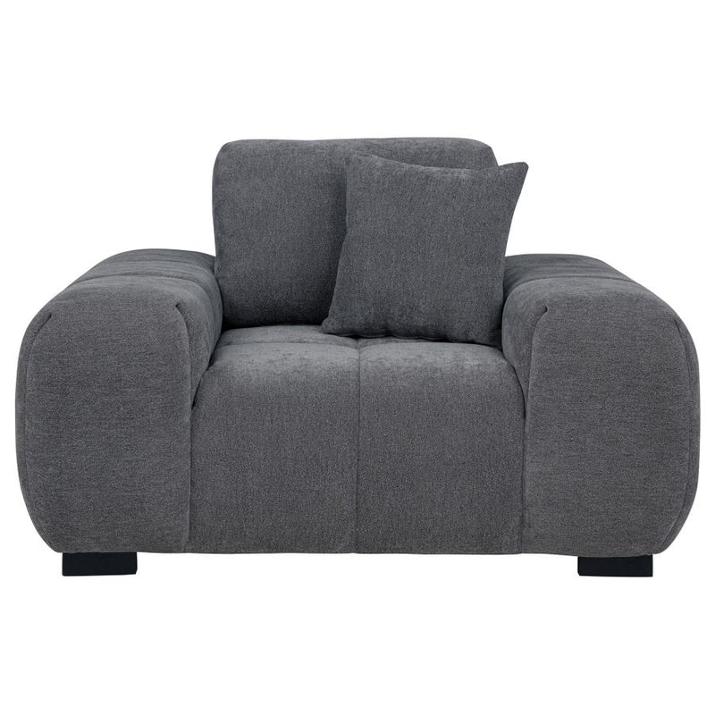 Octavia Upholstered Track Arm Accent Chair Charcoal Grey-zoom-