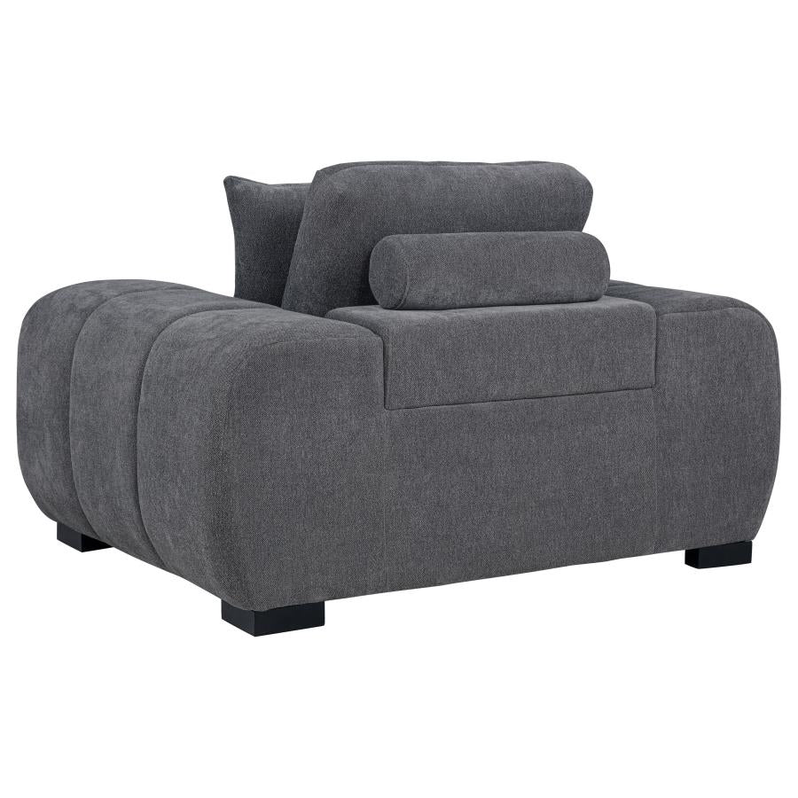 Octavia Upholstered Track Arm Accent Chair Charcoal Grey-zoom-4